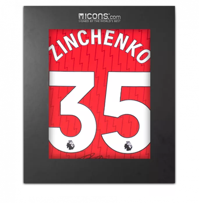 icons Oleksandr Zinchenko Back Signed Arsenal 2023-24 Home Shirt In Deluxe Packaging