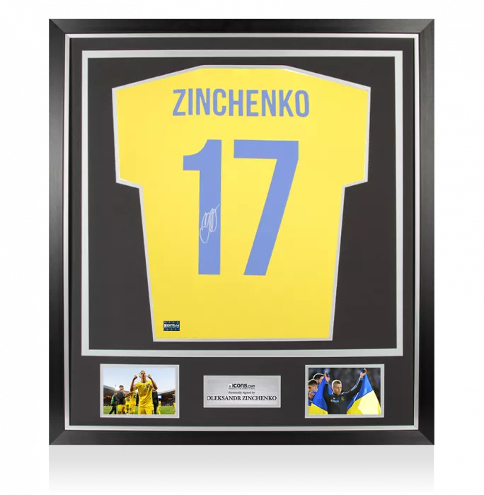 icons Oleksandr Zinchenko Back Signed Game4Ukraine Shirt In Classic Frame