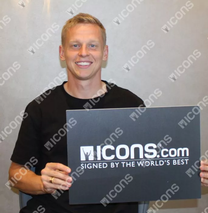 Icons Oleksandr Zinchenko Official UEFA Europa League Back Signed Arsenal 2023-24 Home Shirt