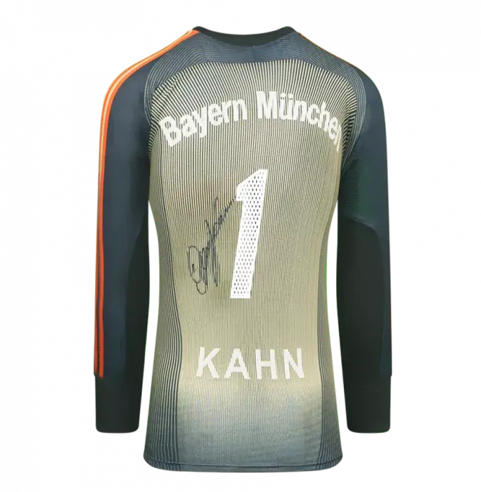 Icons Oliver Kahn Back Signed FC Bayern Munich 2003-04 Goalkeeper Shirt In Hero Frame: Option 1