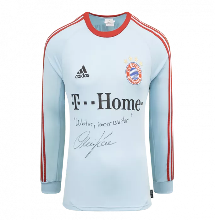 Icons Oliver Kahn Back Signed FC Bayern Munich 2008 Goalkeeper Shirt - Weiter Immer Weiter Inscription In Hero Frame: Option 1