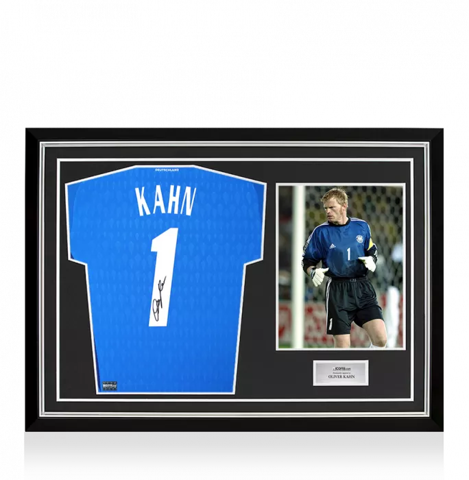 icons Oliver Kahn Back Signed Germany 2023 Goalkeeper Shirt In Hero Frame: Option 1