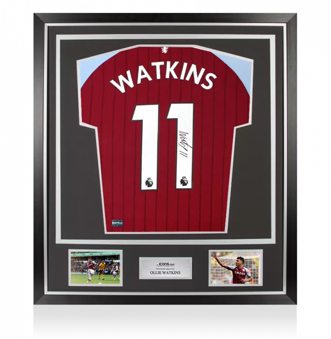 Icons Ollie Watkins Back Signed Aston Villa 2021-22 Home Shirt In Classic Frame