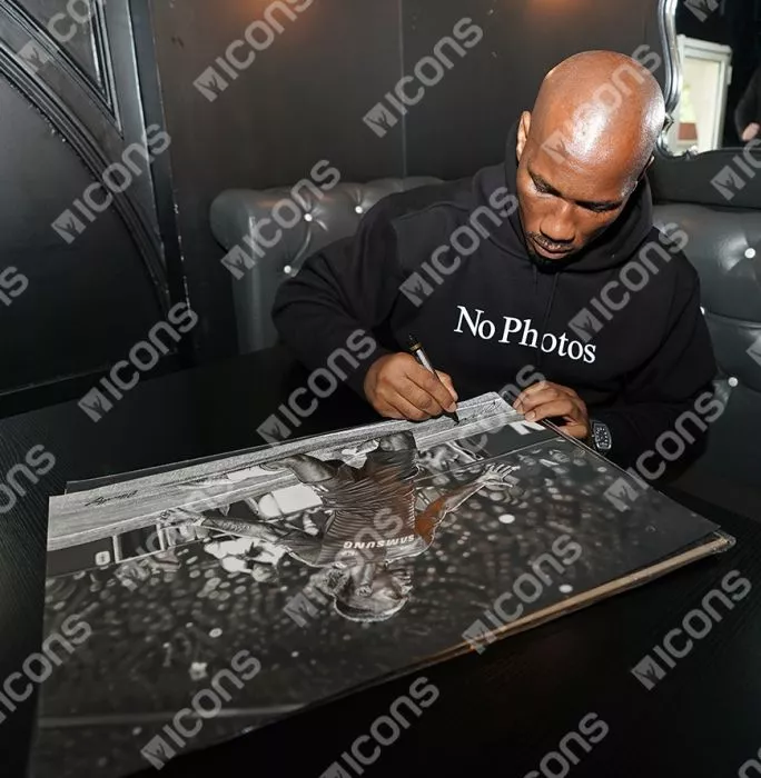 Icons Original Didier Drogba Signed And Premium Framed Tribute Artwork: Chelsea Legend