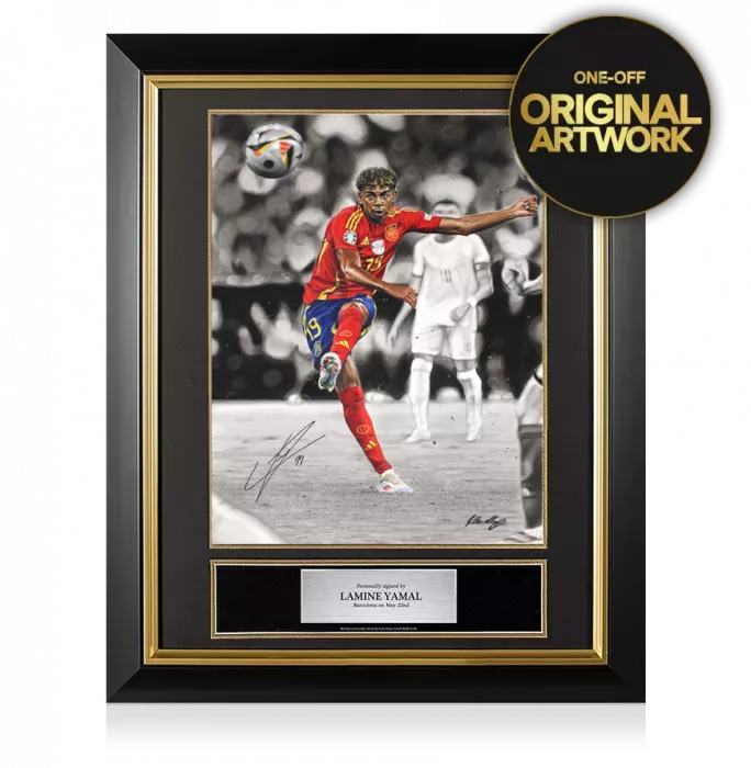 icons Original Lamine Yamal Official Signed Tribute Artwork: EURO 2024 Star