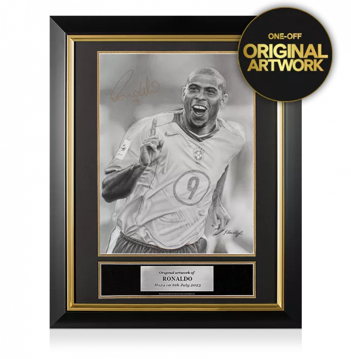 icons Original Ronaldo Signed and Premium Framed Tribute Artwork