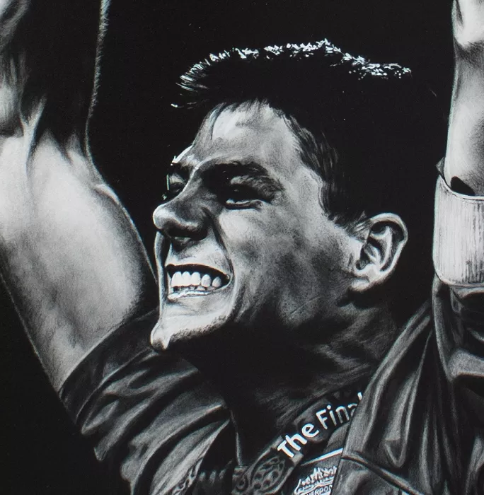 Icons Original Steven Gerrard Signed Tribute Artwork In Premium Frame: 2005 UEFA Champions League Winner