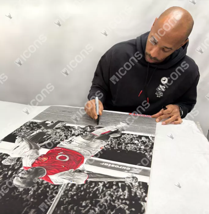 Icons Original Thierry Henry Signed And Premium Framed Tribute Artwork: Arsenal Legend