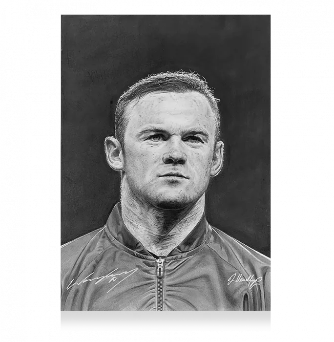 Icons Original Wayne Rooney Signed And Premium Framed Tribute Artwork: English Football Icon