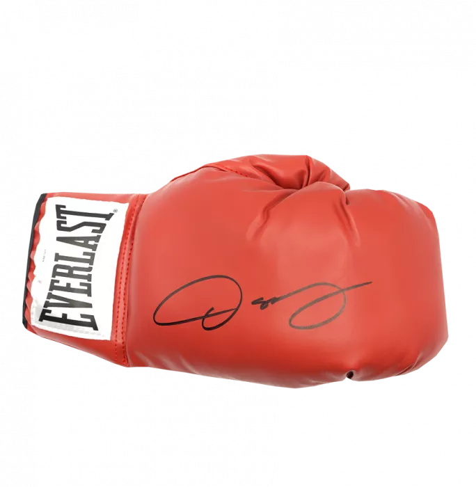 Icons Oscar De La Hoya Signed Everlast Red Boxing Glove In Acrylic Case