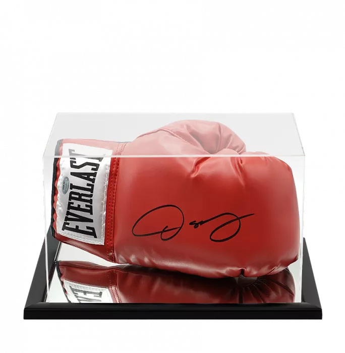 icons Oscar De La Hoya Signed Everlast Red Boxing Glove In Acrylic Case