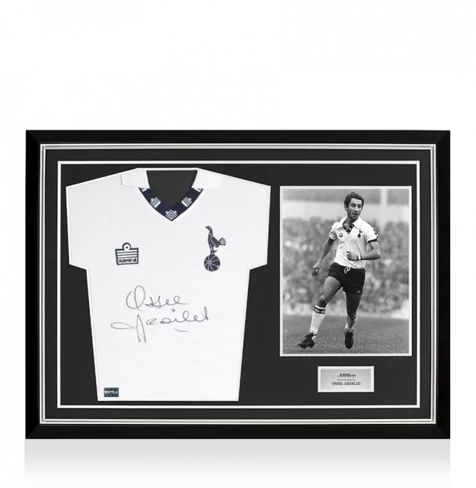 Icons Ossie Ardiles Front Signed Tottenham 1978-79 Home Shirt In Hero Frame: Option 1