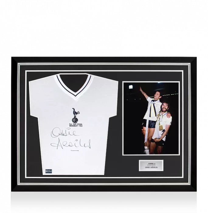 Icons Ossie Ardiles Front Signed Tottenham 1981-82 Home Shirt In Hero Frame: Option 1