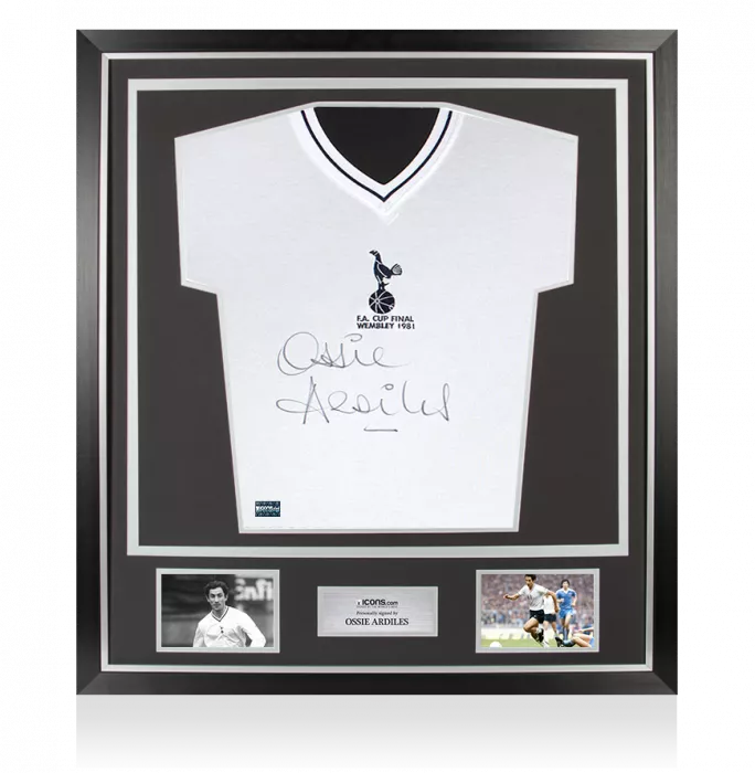 icons Ossie Ardiles Front Signed Tottenham 1981-82 Home Shirt In Classic Frame