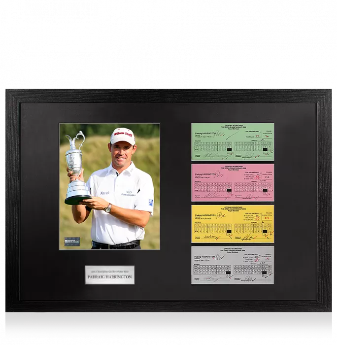 icons Padraig Harrington 2008 Royal Birkdale Open Scorecards In Champion Golfer Of The Year Frame