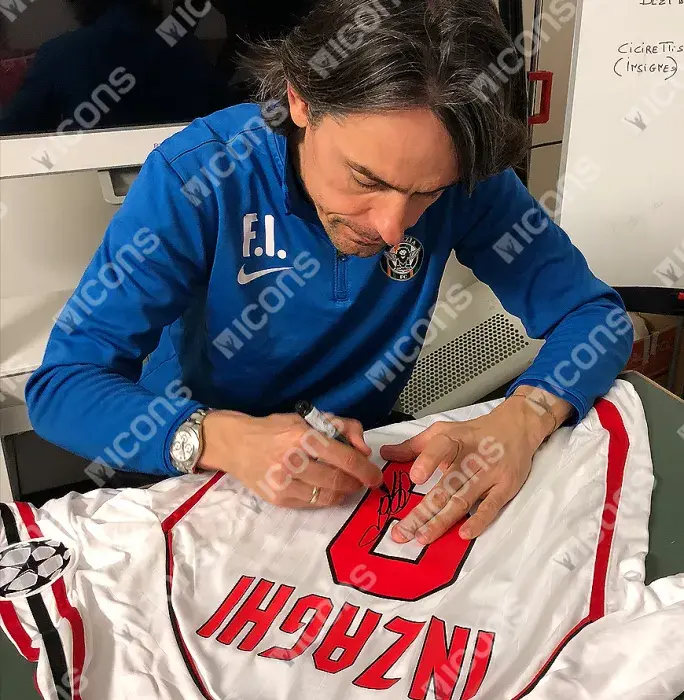 Icons Paolo Maldini & Filippo Inzaghi Signed AC Milan Away Shirts In Classic Dual Frame