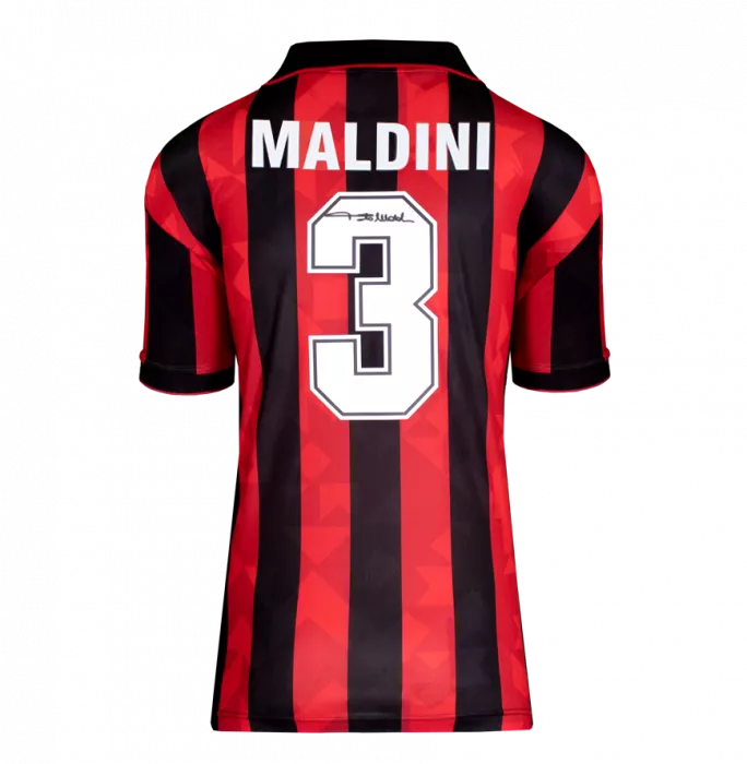 Icons Paolo Maldini Official AC Milan Back Signed 1994 Home Shirt