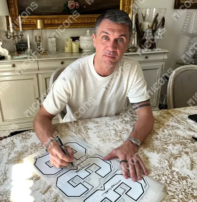 Icons Paolo Maldini Official AC Milan Back Signed And Framed 1994 Home Shirt