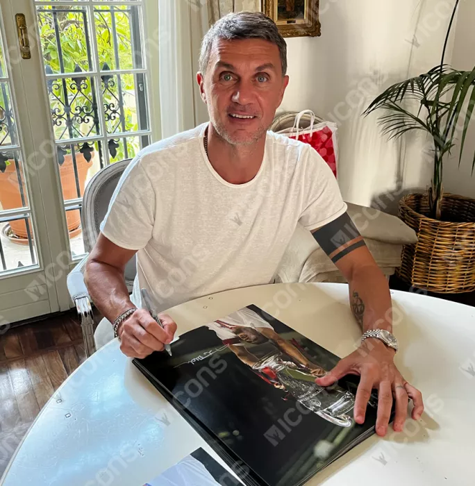 Icons Paolo Maldini Official AC Milan Signed And Framed Photo: 2003 UEFA Champions League Winner