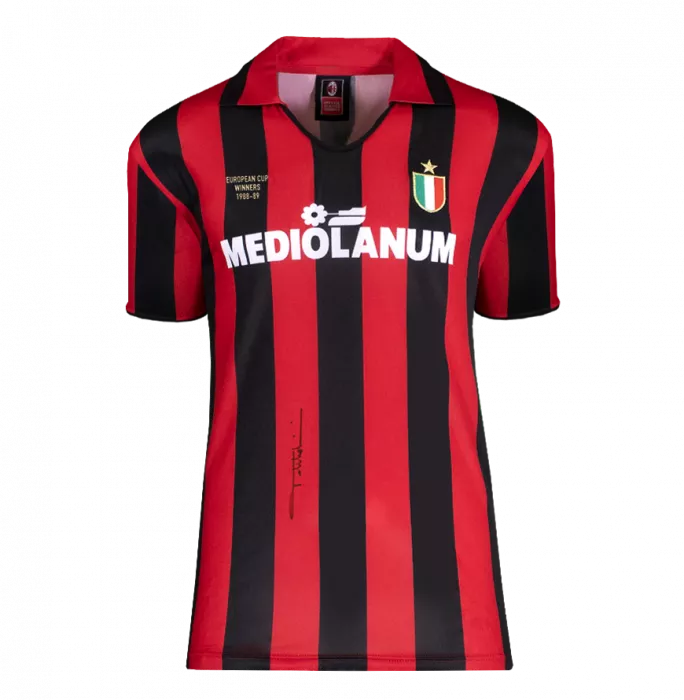 Icons Paolo Maldini Official UEFA Champions League Front Signed And Hero Framed AC Milan 1988 Home Shirt: European Cup Winner 1988-89 Edition