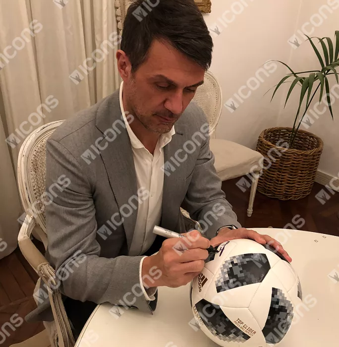 Icons Paolo Maldini Signed FIFA World Cup Telstar 18 Football