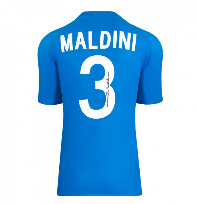 Icons Paolo Maldini Signed Italy 2002 Home Shirt In Classic Frame