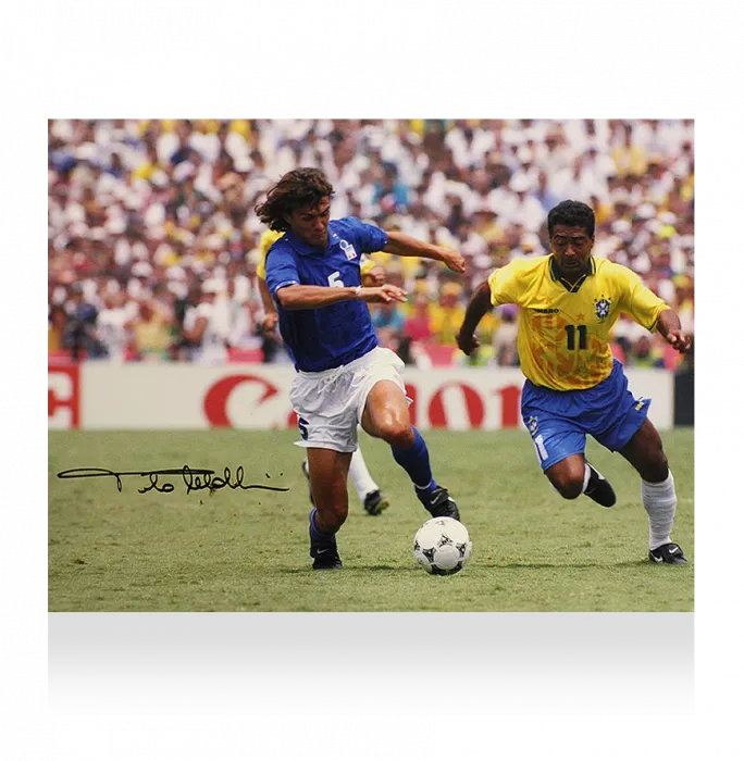 Icons Paolo Maldini Signed Italy Photo: 1994 FIFA World Cup Final