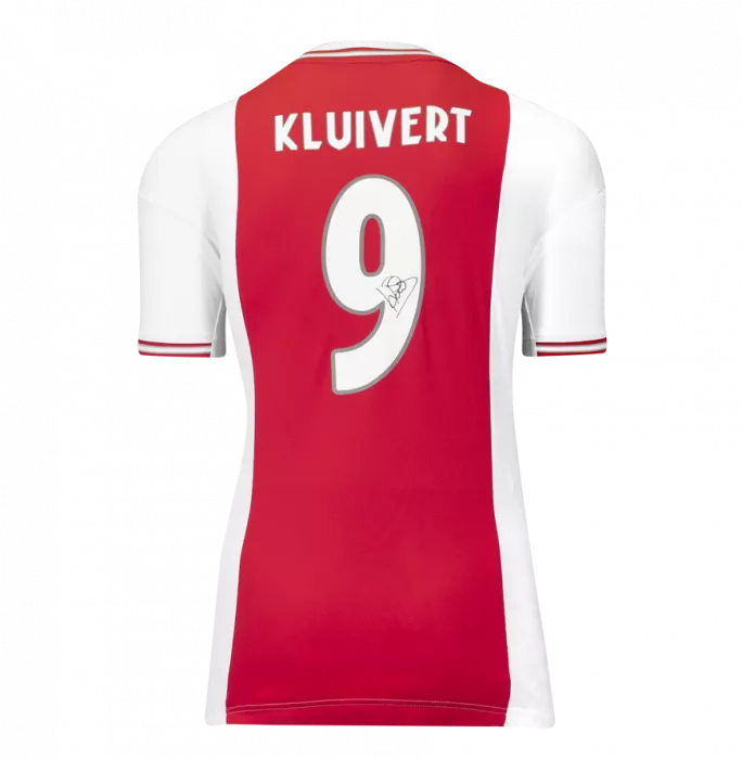 Icons Patrick Kluivert Back Signed Modern Ajax Home Shirt In Classic Frame