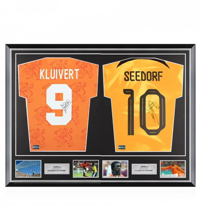 icons Patrick Kluivert & Clarence Seedorf Signed Netherlands Shirts In Classic Dual Frame