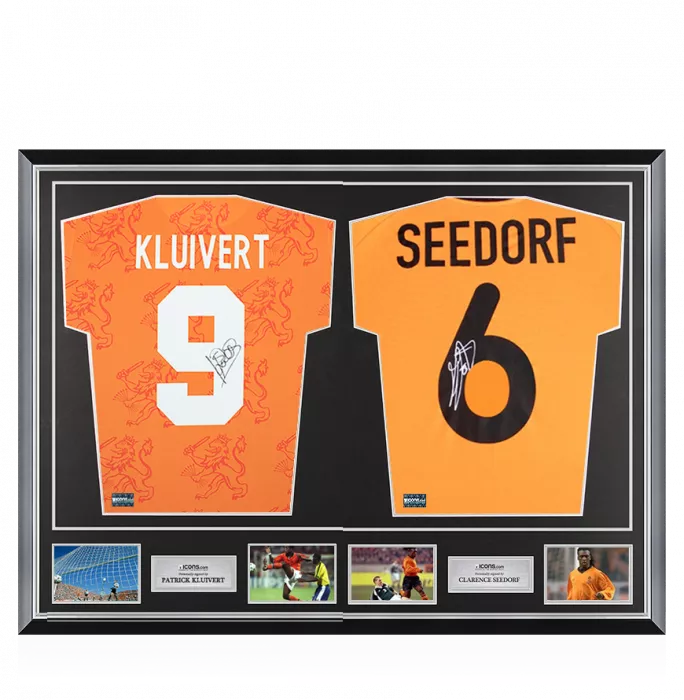 icons Patrick Kluivert & Clarence Seedorf Signed Netherlands Shirts In Classic Dual Frame