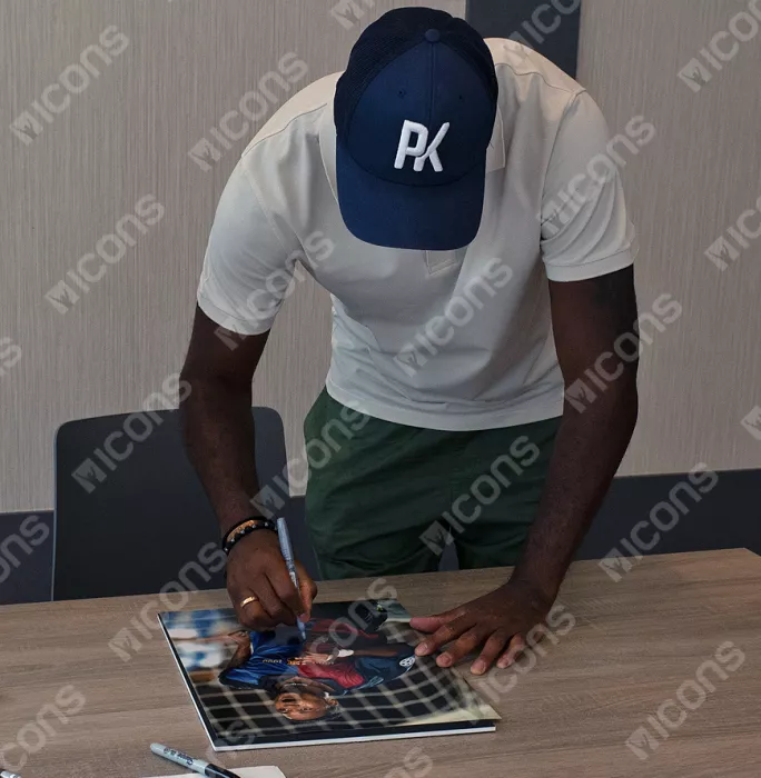 Icons Patrick Kluivert Official FC Barcelona Signed And Framed Photo: UEFA Champions League Goal