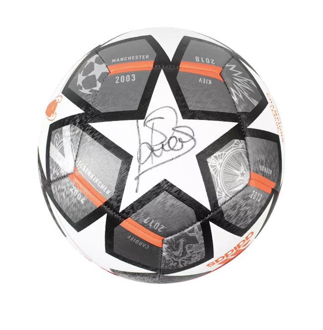 Icons Patrick Kluivert Official UEFA Champions League Signed Football In Acrylic Case