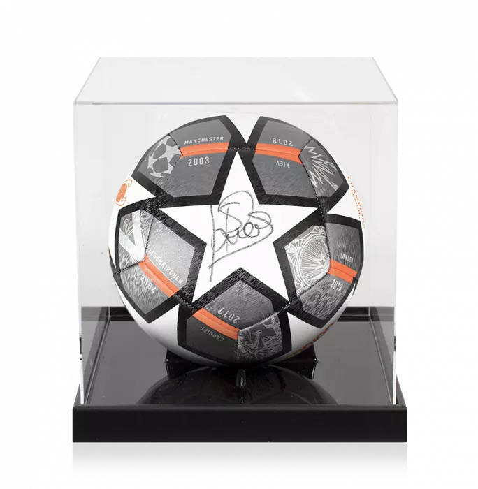 icons Patrick Kluivert Signed UEFA Champions League Football In Acrylic Case