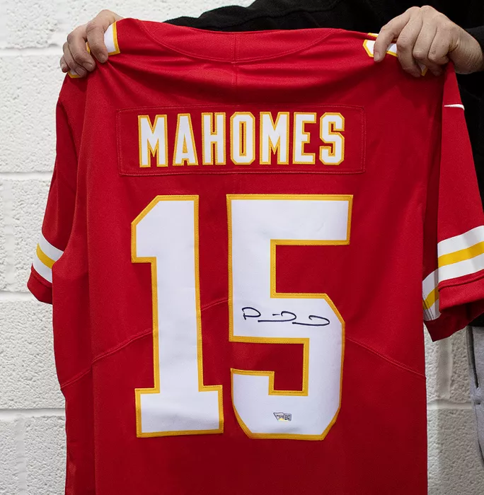 Icons Patrick Mahomes Back Signed Kansas City Chiefs Home Jersey
