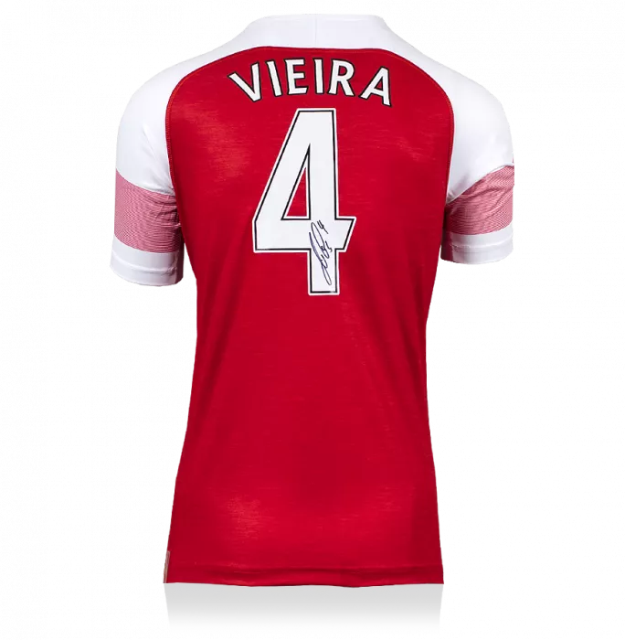 icons Patrick Vieira Back Signed Modern Arsenal Home Shirt