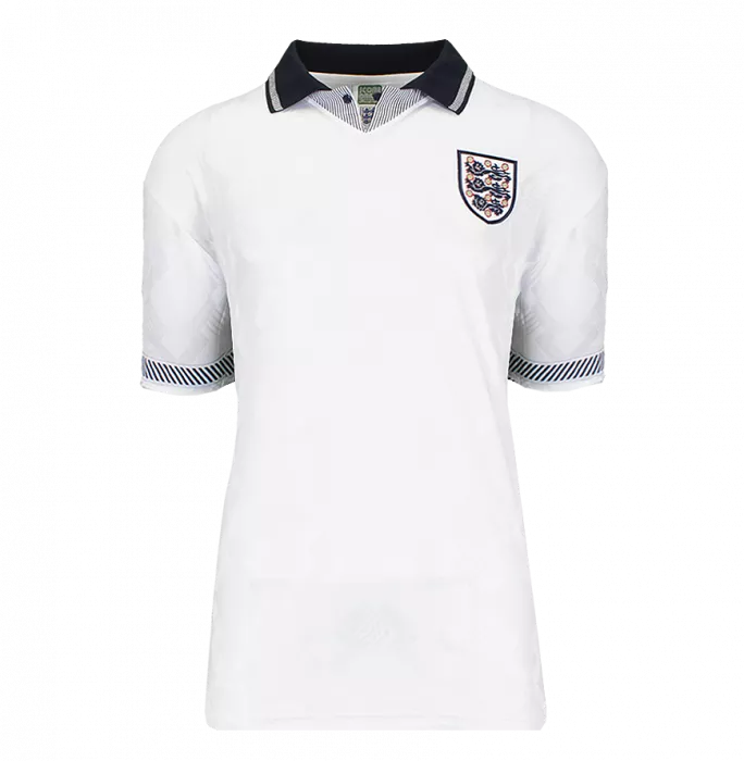 Icons Paul Gascoigne Back Signed England 1990 Home Shirt In Hero Frame: Option 1