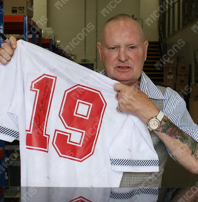 Icons Paul Gascoigne Back Signed England 1990 Home Shirt In Classic Frame
