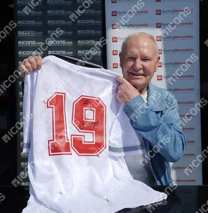 icons Paul Gascoigne Back Signed England 1990 Home Shirt