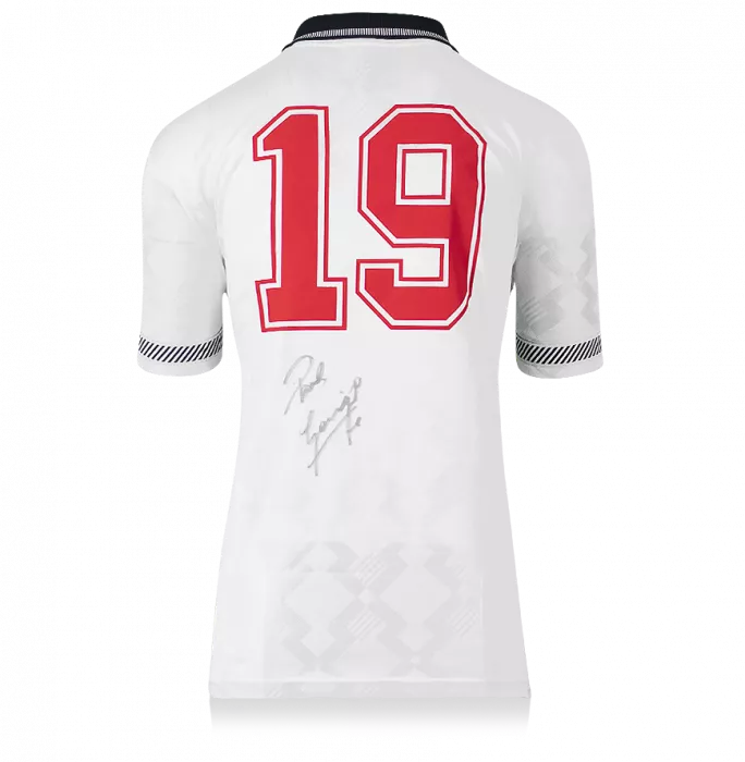 icons Paul Gascoigne Back Signed England 1990 Home Shirt