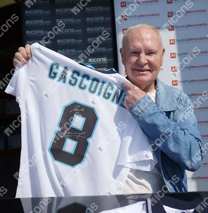 Icons Paul Gascoigne Back Signed England 1996 Home Shirt In Classic Frame
