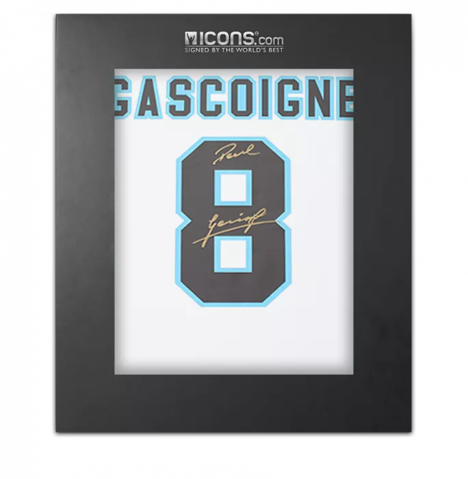 icons Paul Gascoigne Back Signed England 1996 Home Shirt In Deluxe Packaging