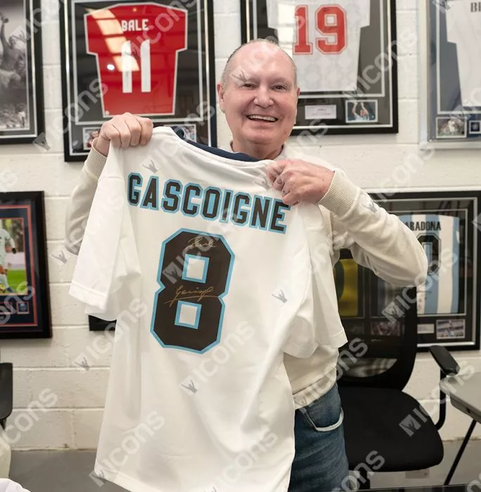 Icons Paul Gascoigne Back Signed England 1996 Home Shirt In Classic Frame