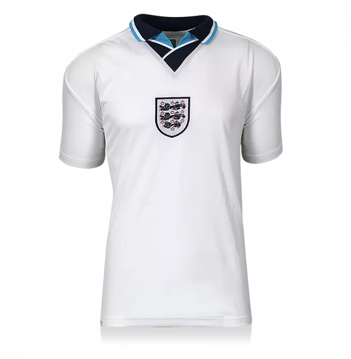 Icons Paul Gascoigne Back Signed England 1996 Home Shirt In Hero Frame: Option 1