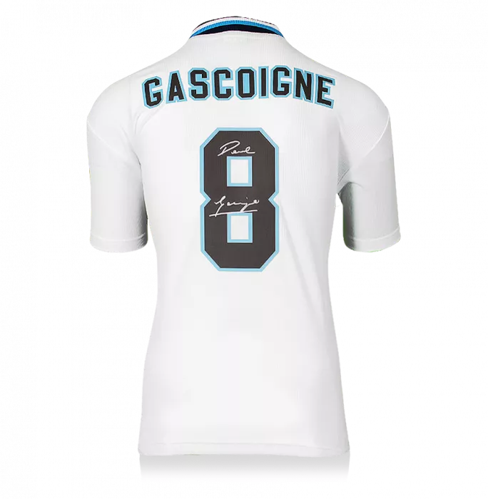 Icons Paul Gascoigne Back Signed England 1996 Home Shirt
