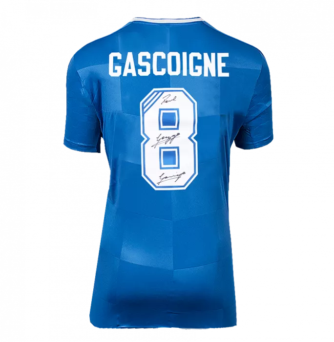 Icons Paul Gascoigne Back Signed Rangers 2016-18 Home Shirt In Hero Frame: Option 1