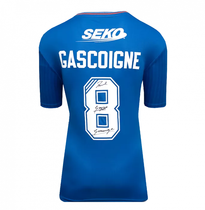 Icons Paul Gascoigne Back Signed Rangers 2023-24 Home Shirt In Classic Frame