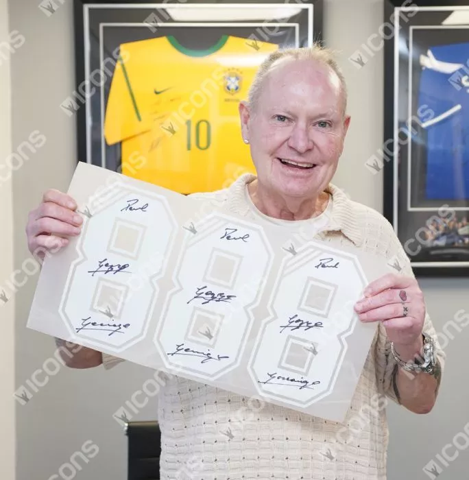 Icons Paul Gascoigne Back Signed Rangers 2023-24 Home Shirt In Hero Frame: Option 1