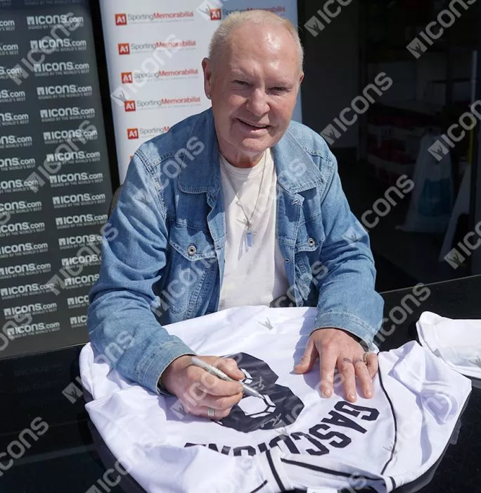 Icons Paul Gascoigne Back Signed Tottenham Hotspur 1991 Home Shirt