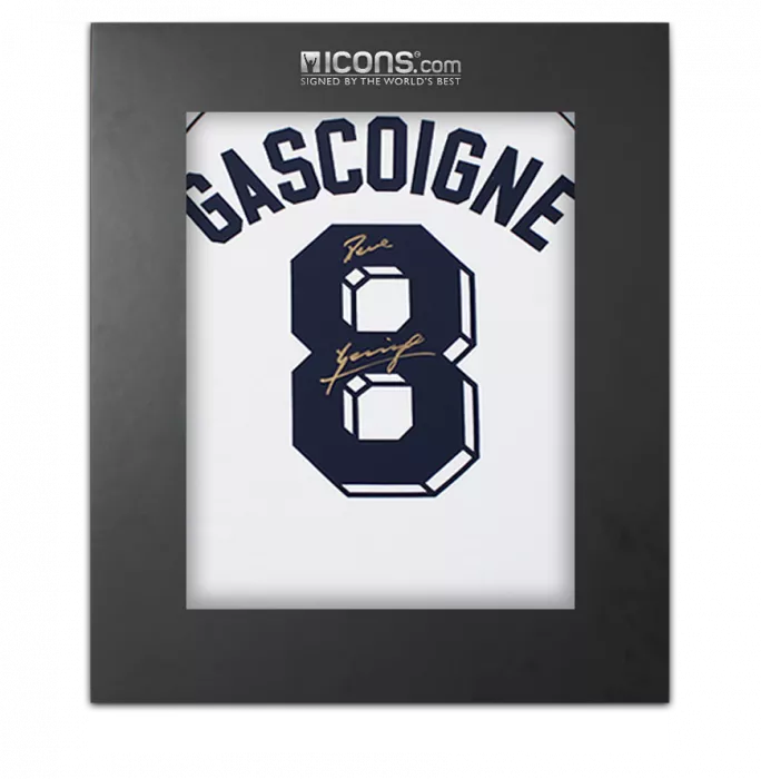 icons Paul Gascoigne Back Signed Tottenham Hotspur 1991 Home Shirt In Deluxe Packaging