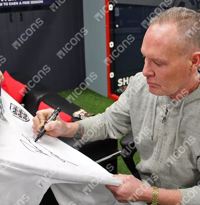 Icons Paul Gascoigne & Chris Waddle Front Signed England 1990 Home Shirt In Classic Frame
